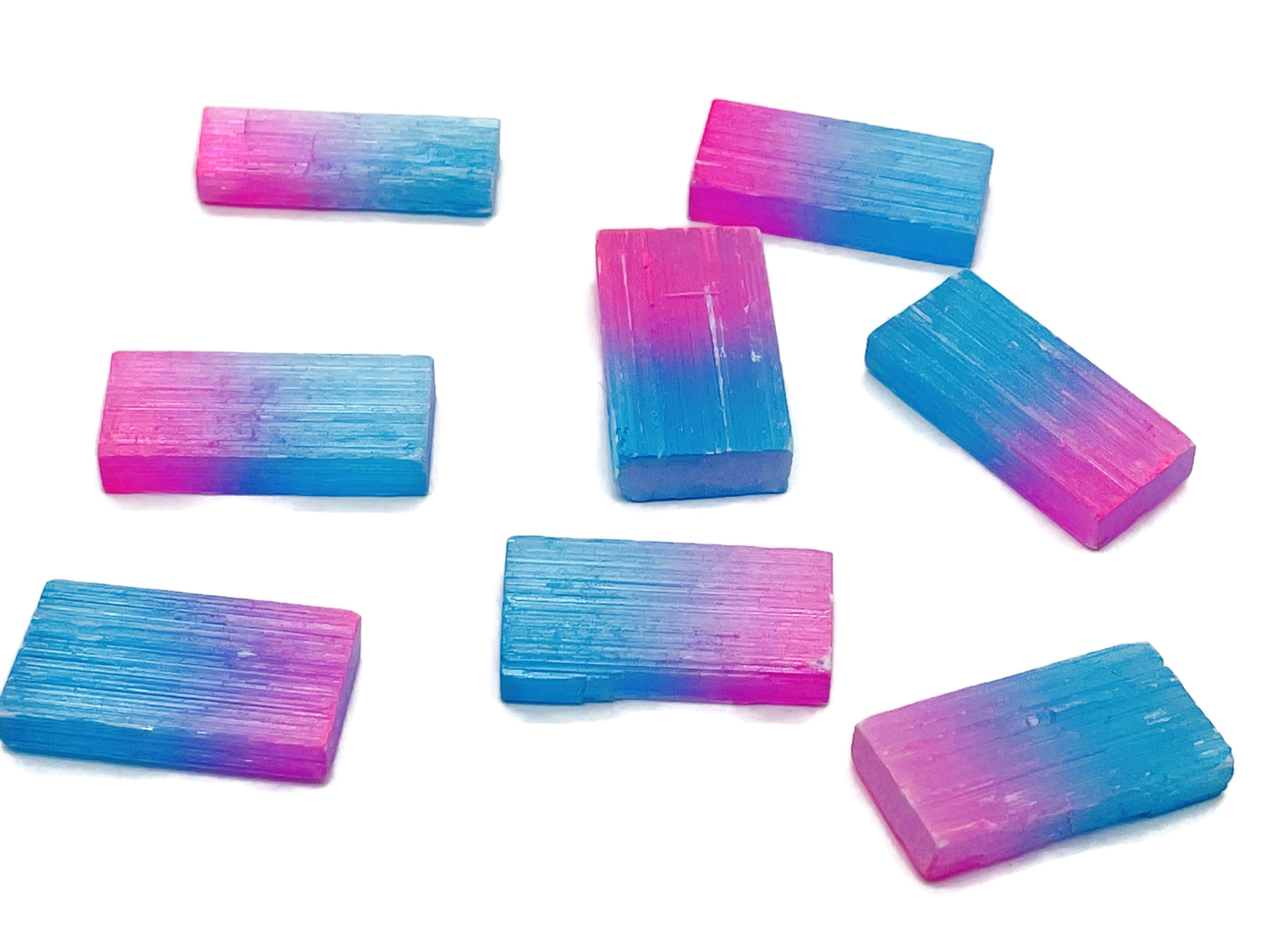 Rainbow Aura Selenite Wand Stone - Aura Selenite Stick - Loose Gemstone - Natural Selenite Tower – 4cm - Ra1164