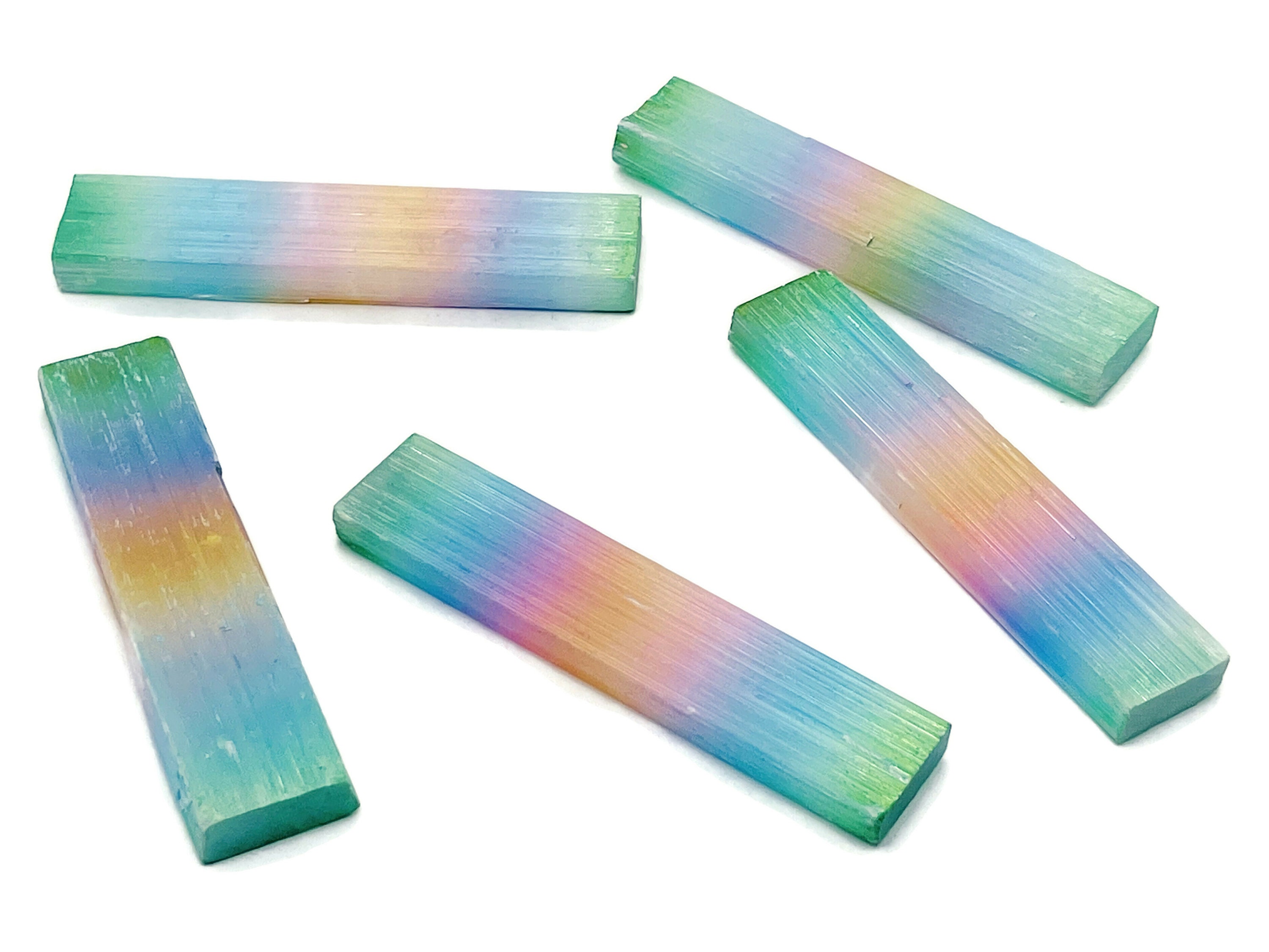 Rainbow Aura Selenite Wand Stone - Aura Selenite Stick - Loose Gemstone - Natural Selenite Tower – 10cm - Ra1167 Rainbow Aura Selenite Wand Stone - Aura Selenite Stick - Loose Gemstone - Natural Selenite Tower – 10cm - Ra1167