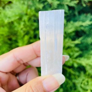 Raw Selenite Crystal Wand: White Satin Spar Stone (2-2.25")