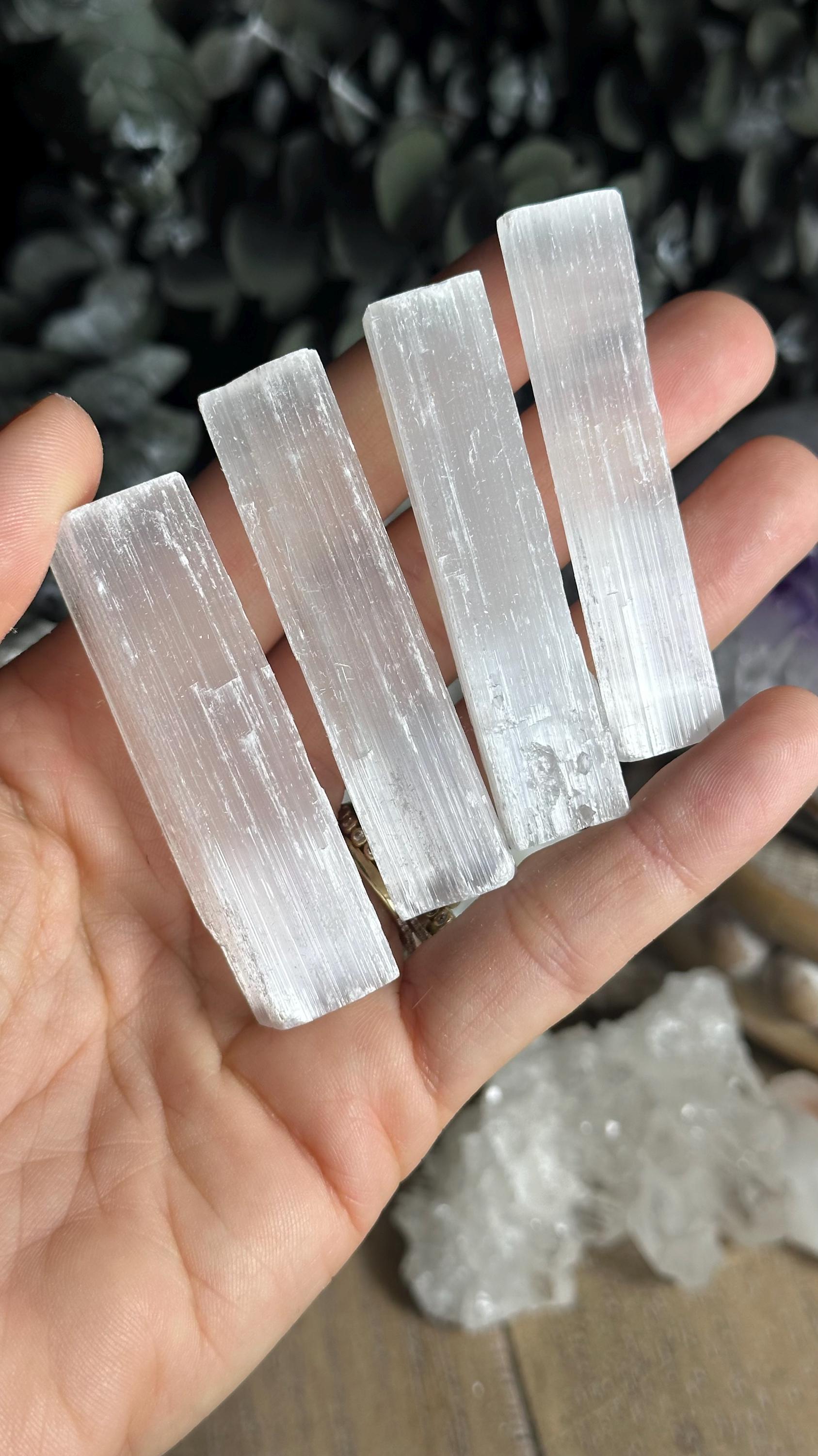 Small Selenite Stick, Selenite Wand, For Crystal Cleansing Energy Clearing Small Selenite Stick, Selenite Wand, For Crystal Cleansing Energy Clearing
