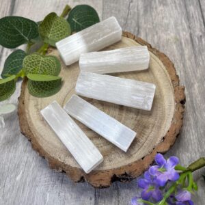 Selenite Stick Mineral Wand Small 5cm - 10cm Long For Cleansing The Aura