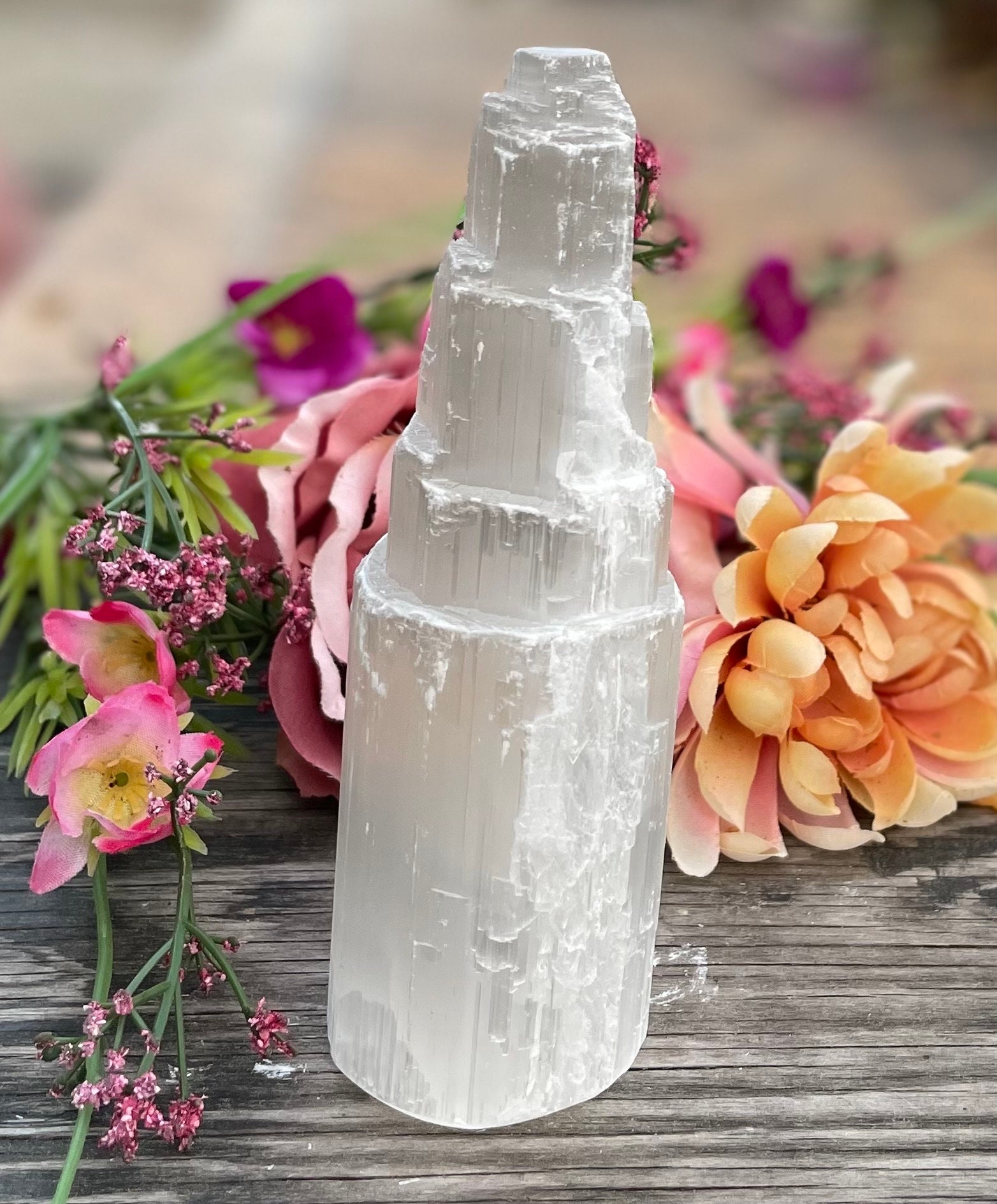 Selenite, Selenite Tower, Crystal Decor, Rock Collection, Qty. 1