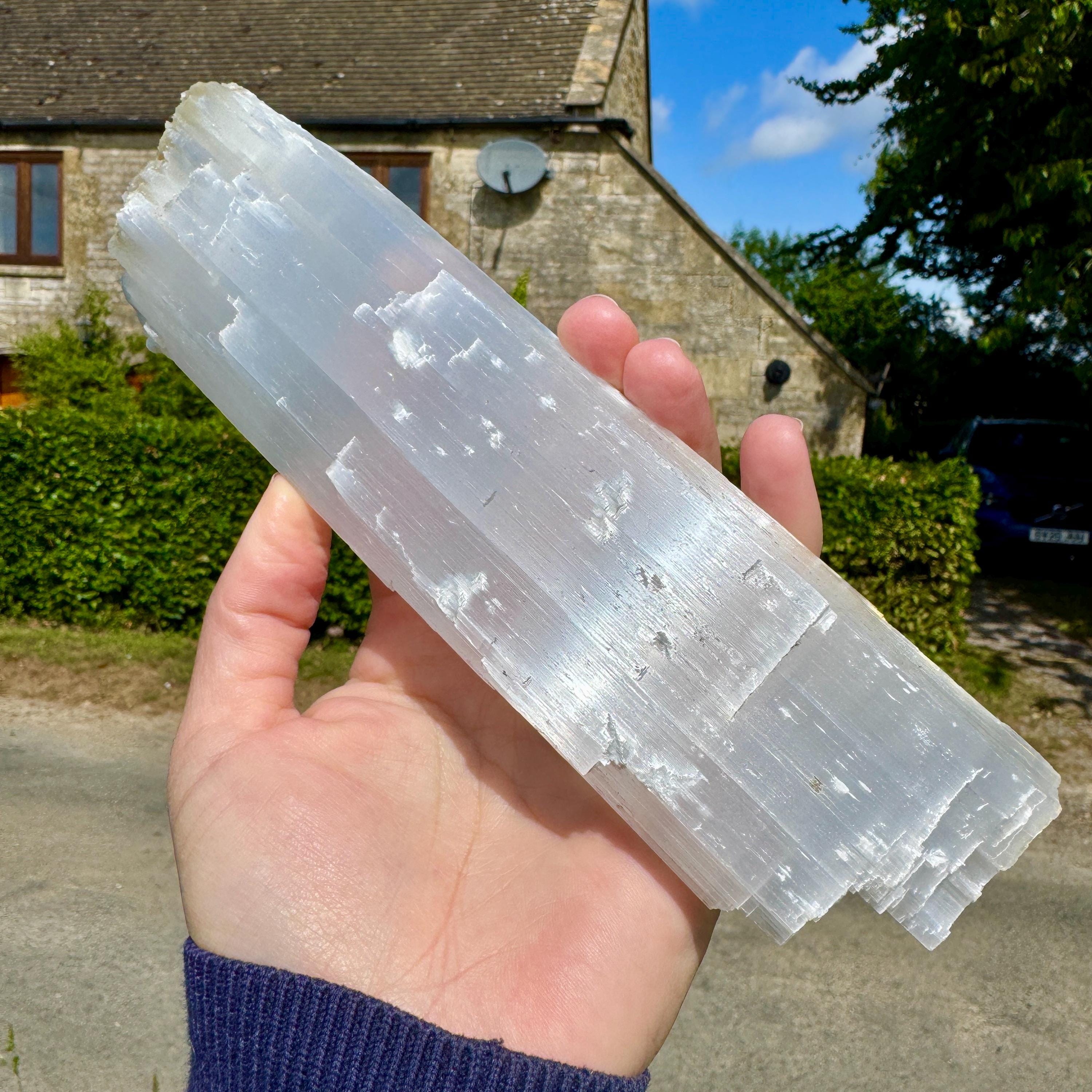 Raw Selenite 12inch Or 30cm Long Natural Cleansing Stone Rough Selenite Wand Raw Crystals Charging Stone Wellbeing Gift Crystals Selenite Uk