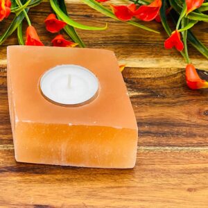 Selenite Candle Holder, Raw Crystal Tea Light Holder, 4" x 3" Inch in Size Selenite Candle Holder, Raw Crystal Tea Light Holder, 4" x 3" Inch in Size
