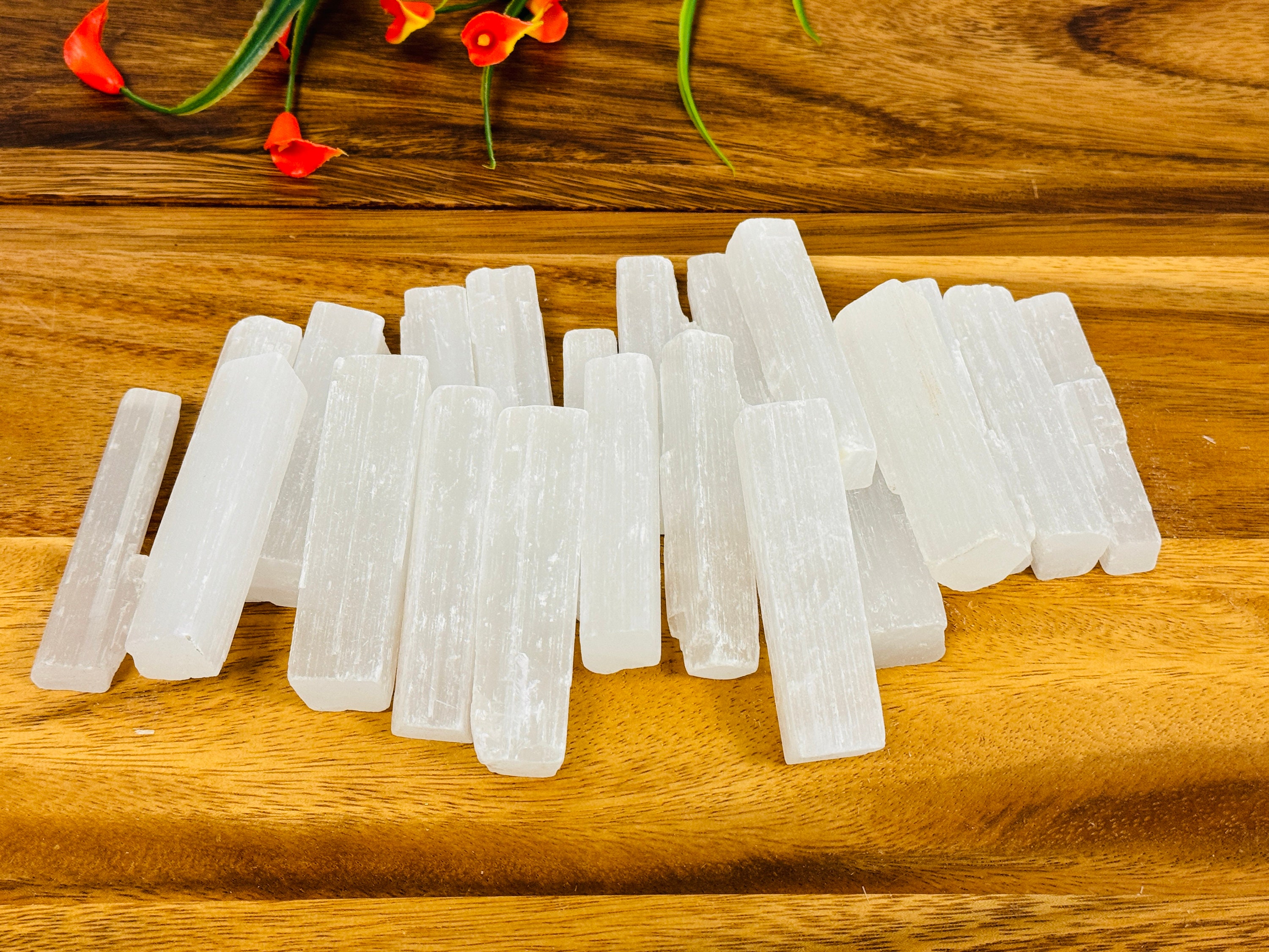 Raw Selenite Crystal Logs, Sticks For Charging & Cleansing, Selenite Blades, Buy In Bulk