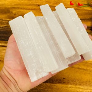 Raw Selenite Crystal Logs, Sticks for Charging & Cleansing, Wholesale Bulk Lot, 4 Inches Raw Selenite Crystal Logs, Sticks for Charging & Cleansing, Wholesale Bulk Lot, 4 Inches