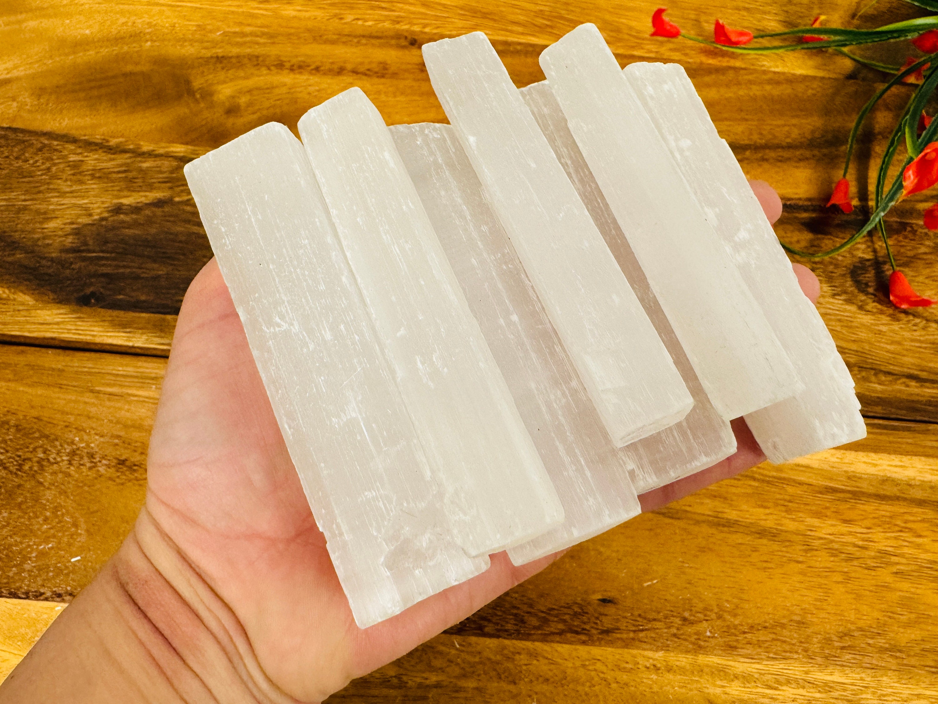 Raw Selenite Crystal Logs, Sticks For Charging & Cleansing, Wholesale Bulk Lot, 4 Inches