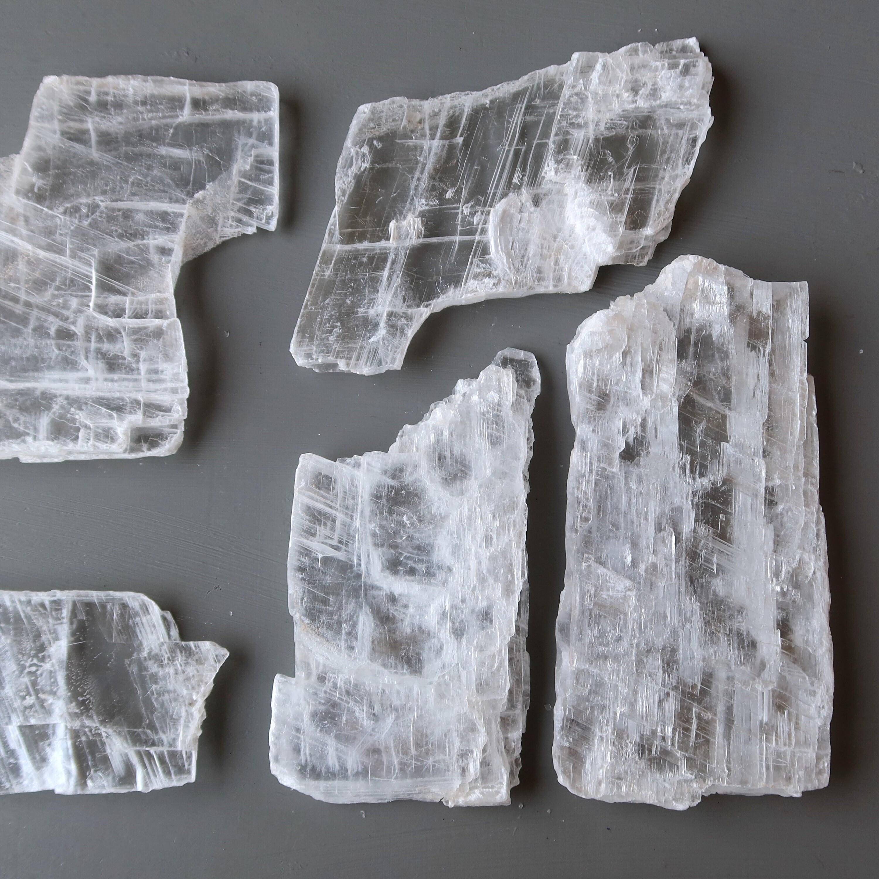 Selenite Raw Crystal White Silk Road True Clear Charger