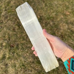 Large 11.3" Moroccan Selenite Stick, Raw Satin Spar Crystal Charging & Cleansing Plate #5 Large 11.3" Moroccan Selenite Stick, Raw Satin Spar Crystal Charging & Cleansing Plate #5