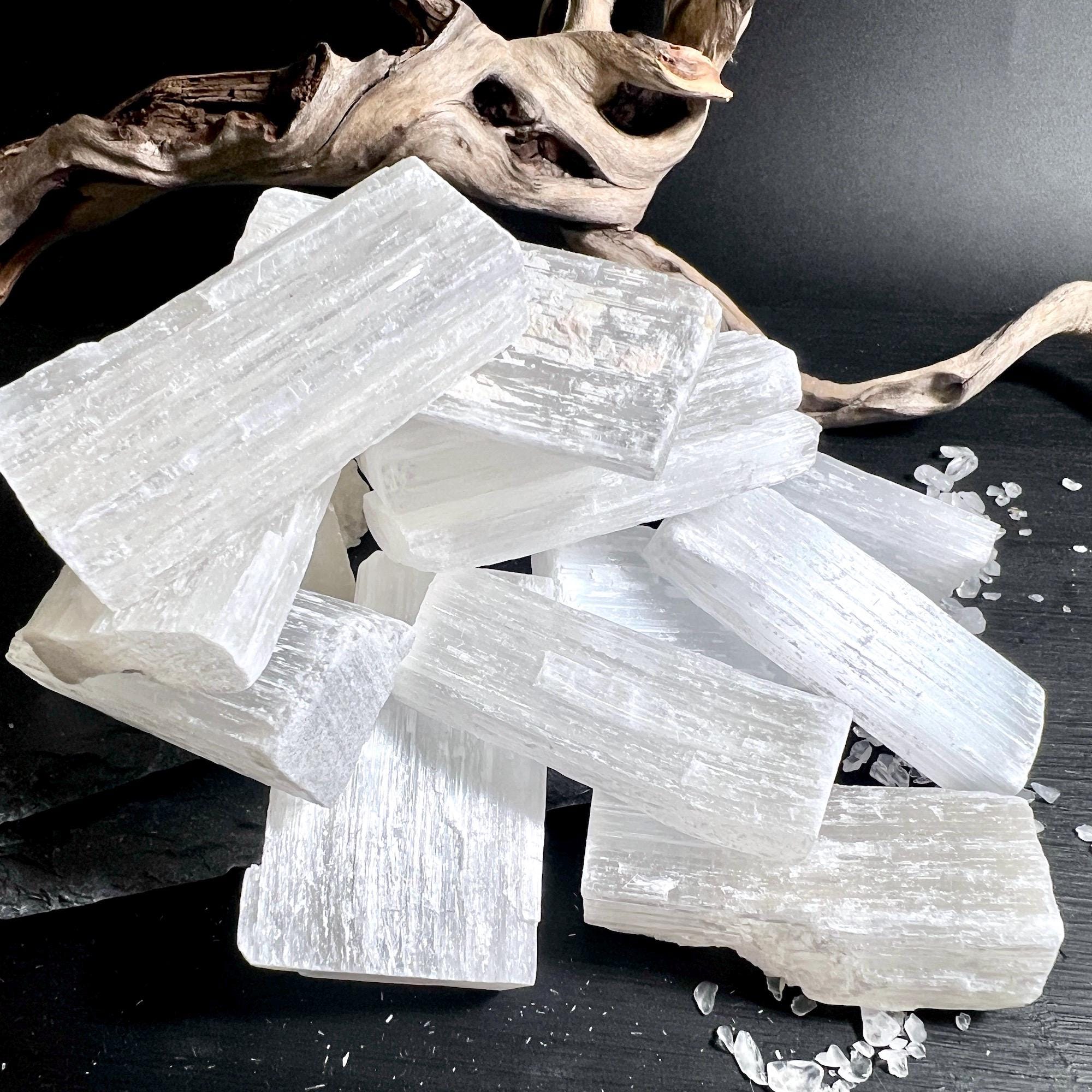 Raw Moroccan Selenite Stick , Aura Cleansing Crystal