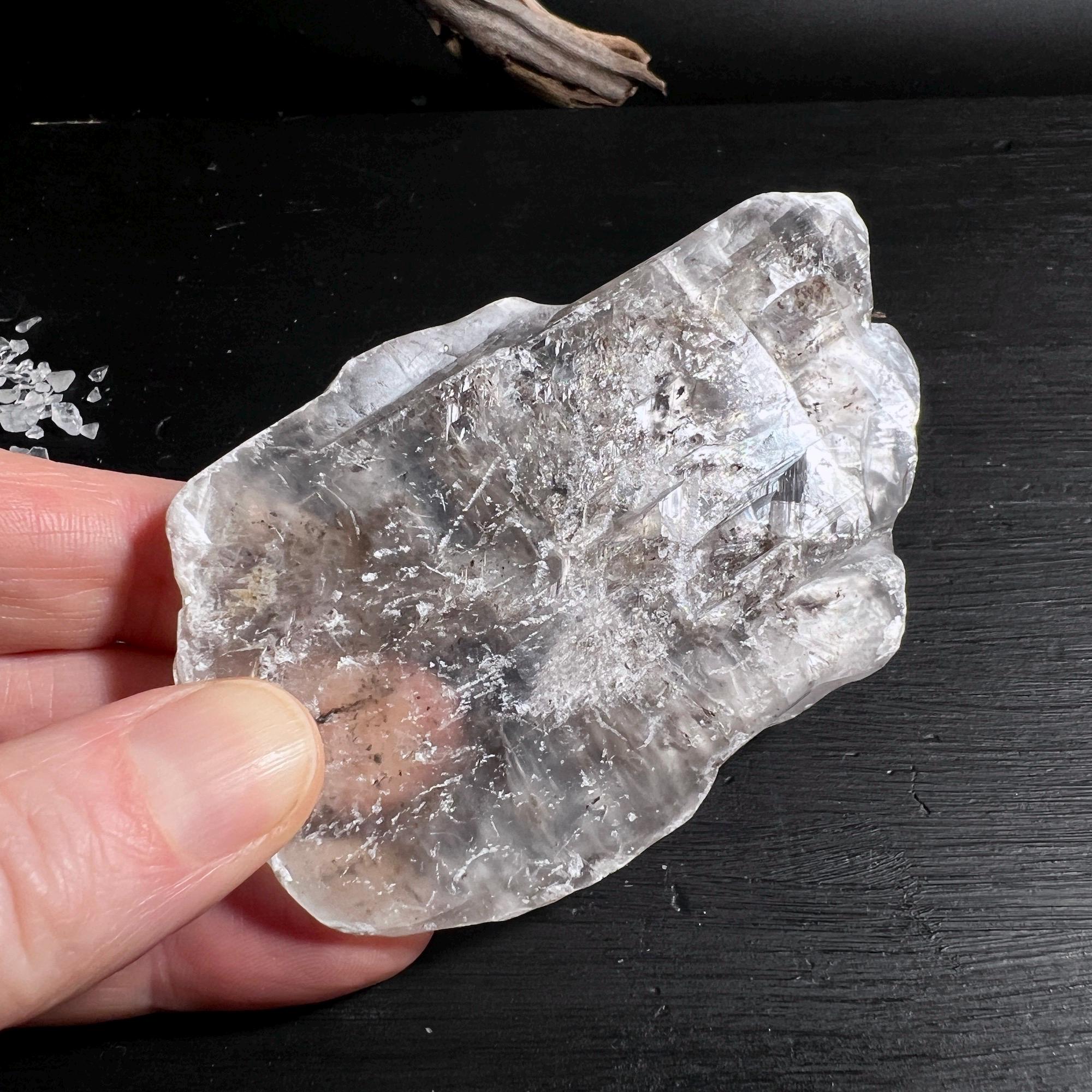 Natural Selenite Crystal Slice | Etched Collectors Piece | Rare Specimen
