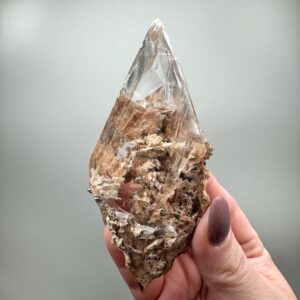 Selenite On Limonitic Matrix , 109g , - #2 (raw White Clear Crystal Specimen, Crown Chakra, Intuition) Selenite On Limonitic Matrix , 109g , - #2 (raw White Clear Crystal Specimen, Crown Chakra, Intuition)