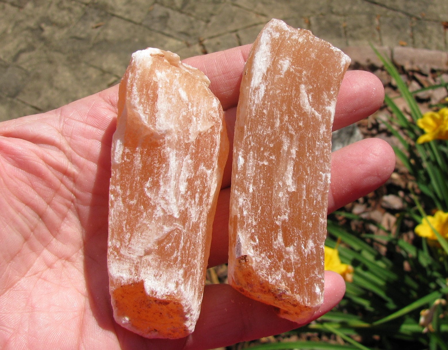 Rough Orange Selenite Crystal Rods To Promote Positive Dreams, Raw Peach Satin Spar Stone Sticks, Healing And Transformation Crystal