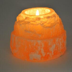 Selenite Votive Candle Holder, Raw Crystal Tea Light Holder, 3" Inch in Size Selenite Votive Candle Holder, Raw Crystal Tea Light Holder, 3" Inch in Size