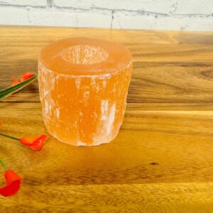 Selenite Votive Candle Holder, Raw Crystal Tea Light Holder, 3 inches Selenite Votive Candle Holder, Raw Crystal Tea Light Holder, 3 inches
