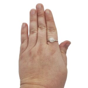 Selenite .999 Fine Silver Wire Wrapped Stone Ring