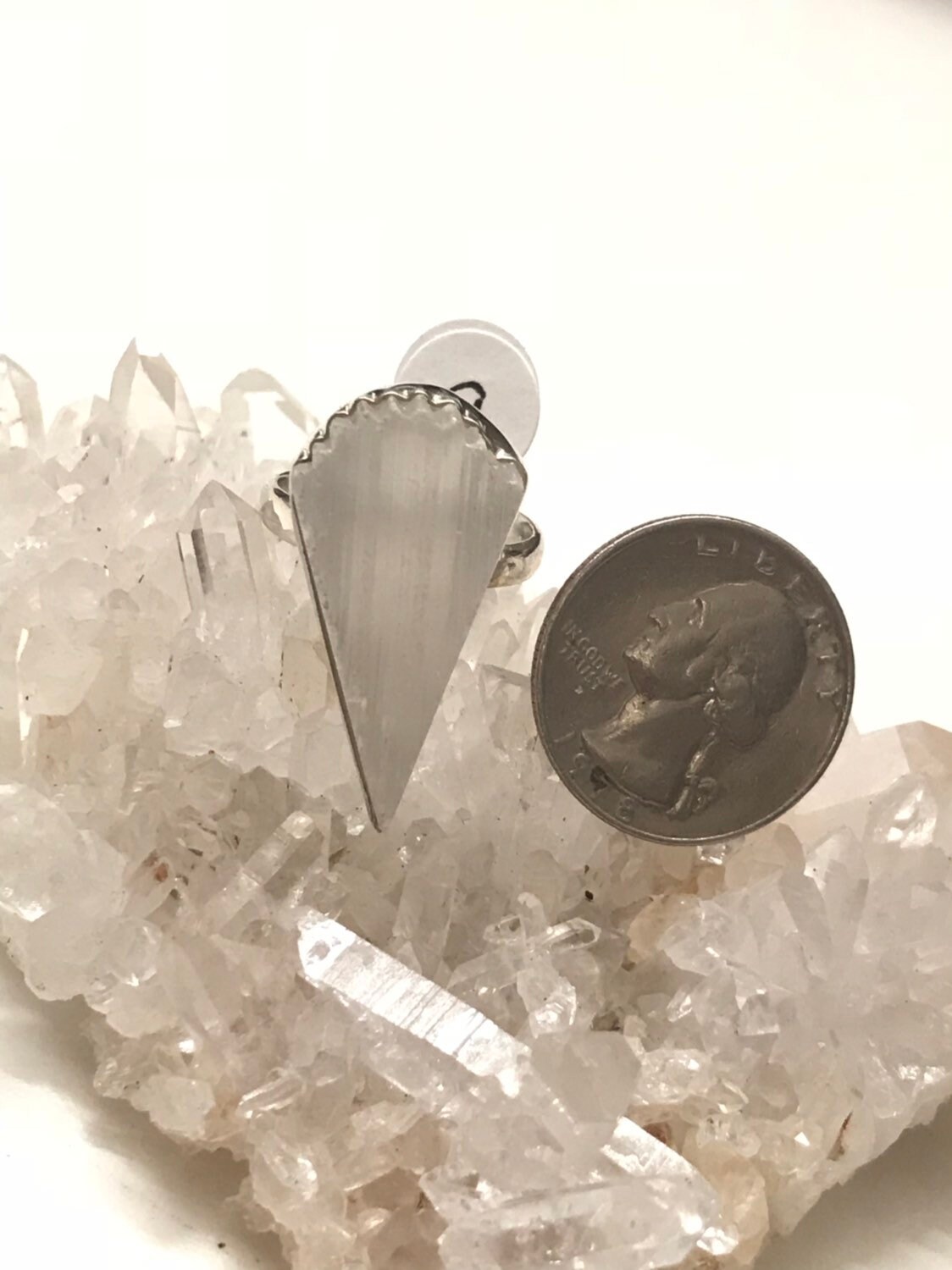 Angel Wings-selenite Ring, Size 9