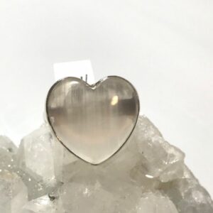 Selenite Heart Ring, Size 10 1/2