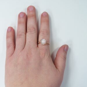 Lg Selenite 14k Rose Gold Fill Wire Wrapped Stone Ring