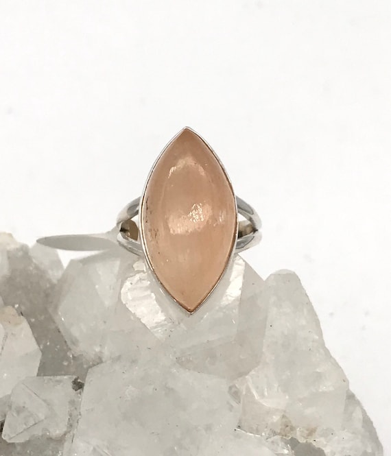 Orange Selenite Ring, Size 5 1/2
