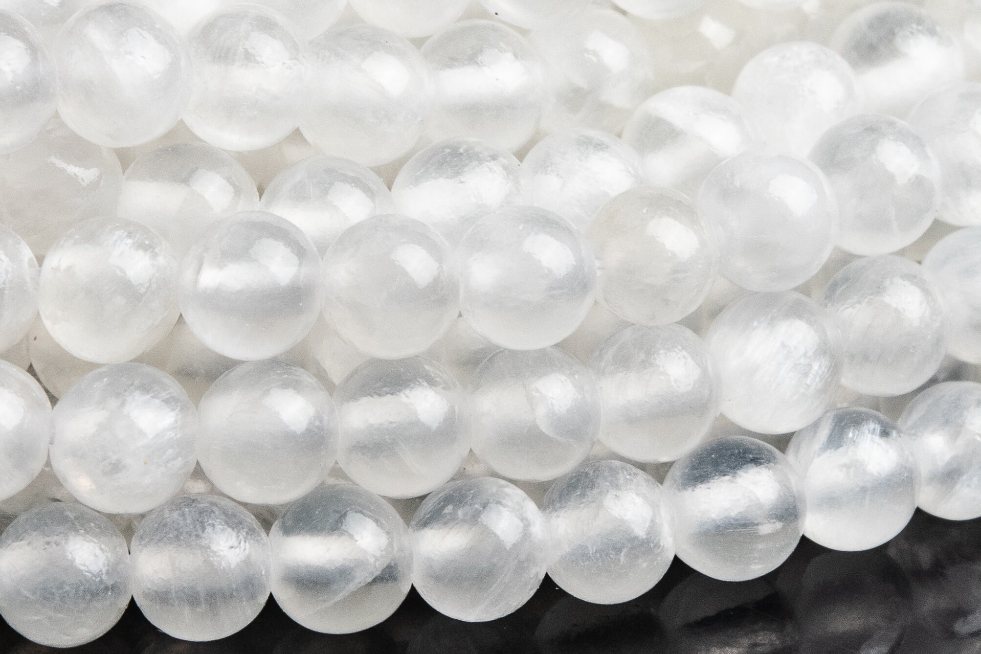 Genuine Natural Selenite Gemstone Beads 4-5mm White Round Aa Quality Loose Beads (111020)