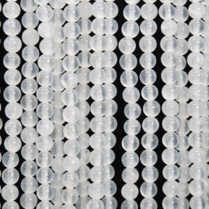 Genuine Natural White Selenite Loose Beads Round Shape 4-5mm