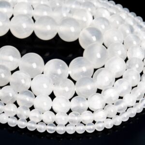 Genuine Natural White Selenite Loose Beads Round Shape 6mm 8mm 10mm 12mm