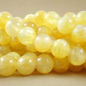 Golden Selenite Beads (round)(smooth)(6mm)(8mm)(10mm)(16"strand)
