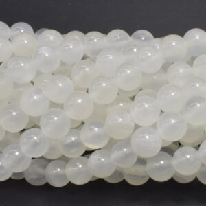 Selenite, Gypsum, 8mm (8.4mm), Round Beads, 15.5 Inch, Full strand, Approx. 49 beads, Hole 1mm (462054007)