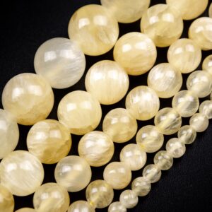 Honey Yellow Selenite Beads Genuine Natural Grade Aaa Gemstone Round Loose Beads 4mm 6mm 8mm 10mm 12mm Bulk Lot Options