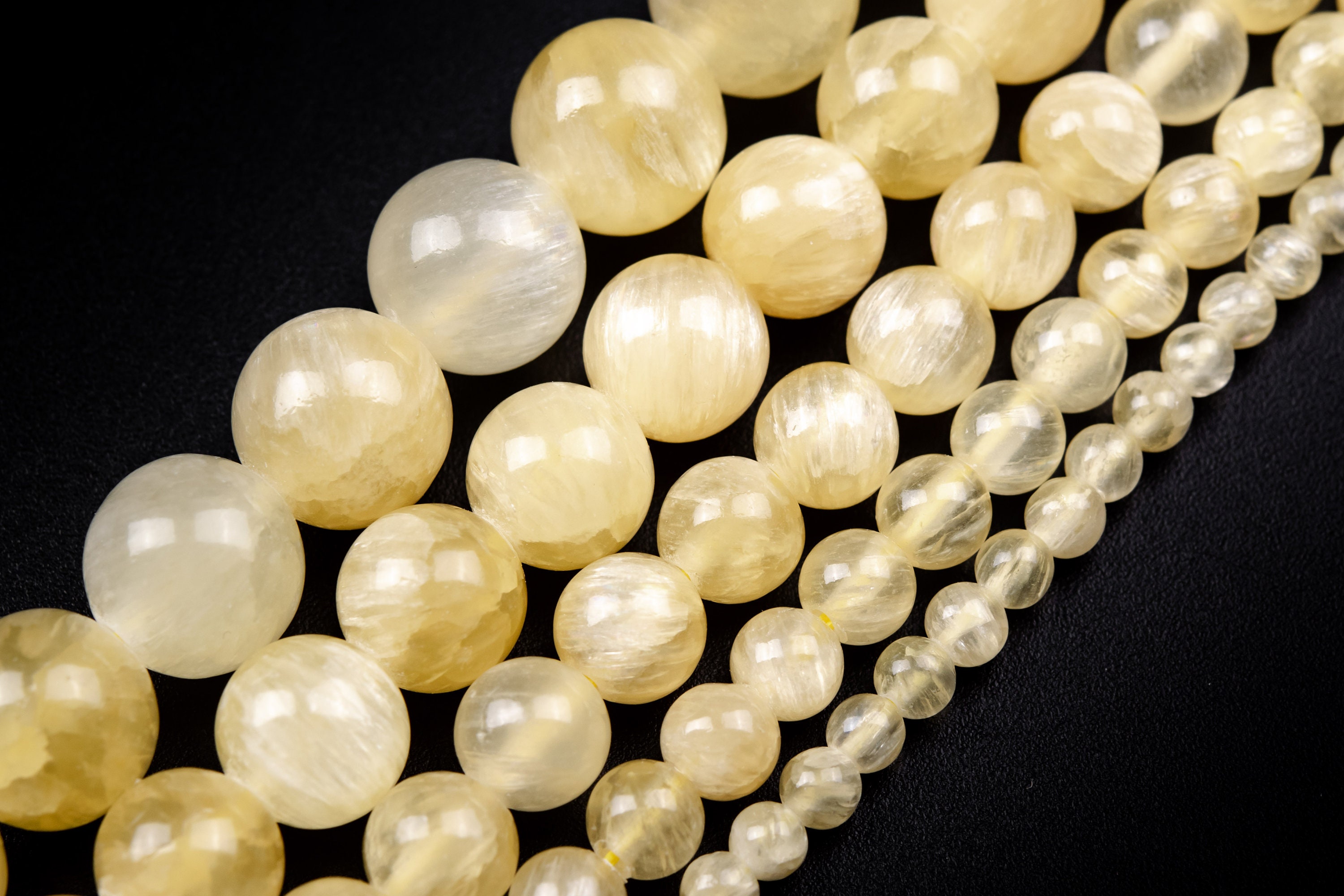 Honey Yellow Selenite Beads Genuine Natural Grade Aaa Gemstone Round Loose Beads 4mm 6mm 8mm 10mm 12mm Bulk Lot Options