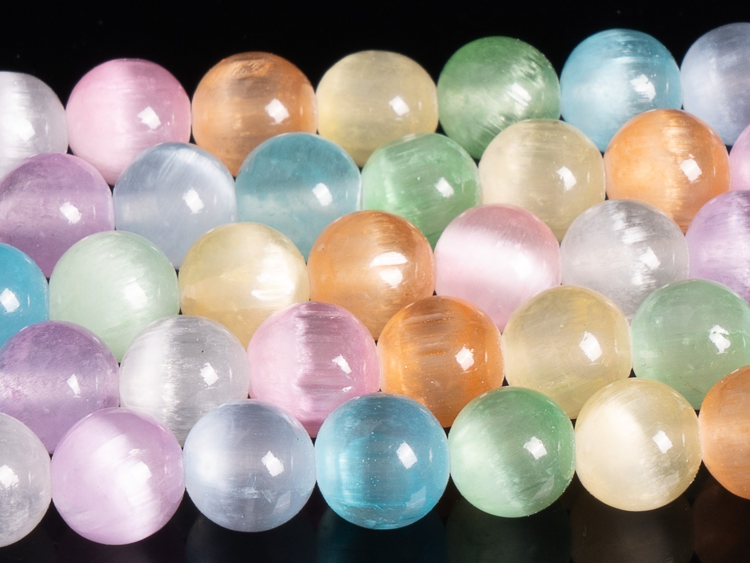 Rainbow Selenite Beads Grade Aaa Gemstone Round Loose Beads 6mm 8mm 10mm Bulk Lot Options