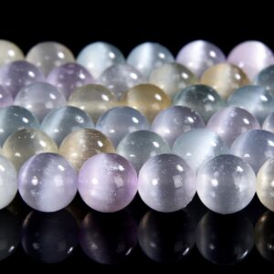 Rainbow Selenite Gemstone Round 6MM Loose Beads (D534)