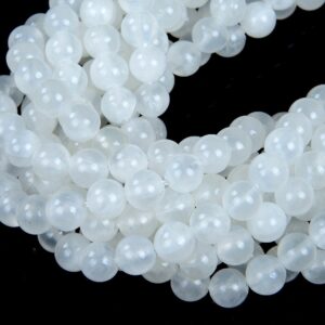 SALE !!! 4mm Genuine Selenite White Gemstone Grade AAA Round Loose Beads 15.5 inch Full Strand (80007070-A236)