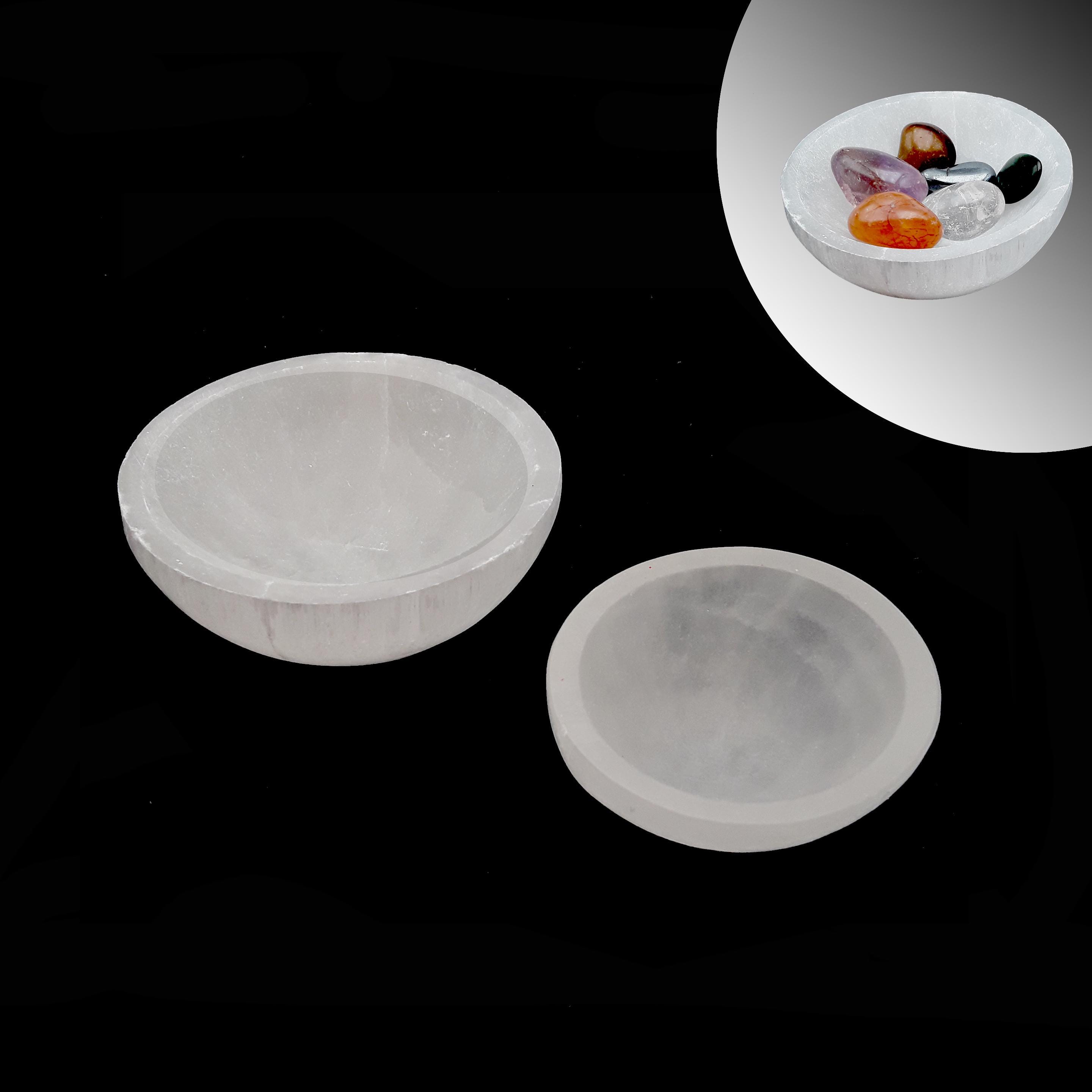 Selenite Round Shape Crystal Charging Bowl Dish 2-5.75"inches Sold Per Piece