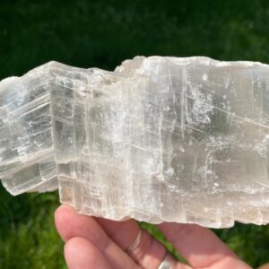 5.3" Selenite Charging Plate, Large Selenite Plate, Clear Selenite Slab From Utah #4 5.3" Selenite Charging Plate, Large Selenite Plate, Clear Selenite Slab From Utah #4
