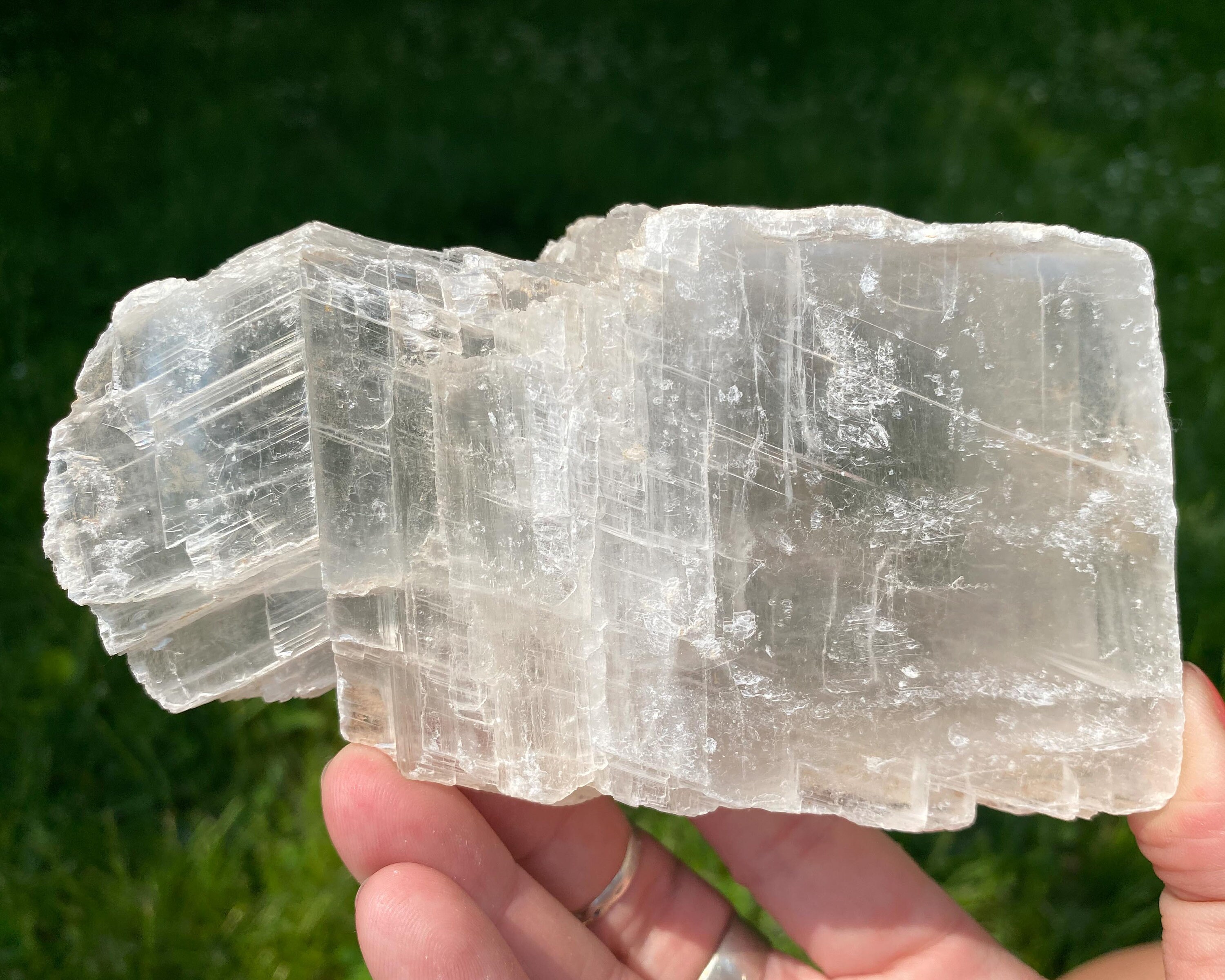 5.3" Selenite Charging Plate, Large Selenite Plate, Clear Selenite Slab From Utah #4