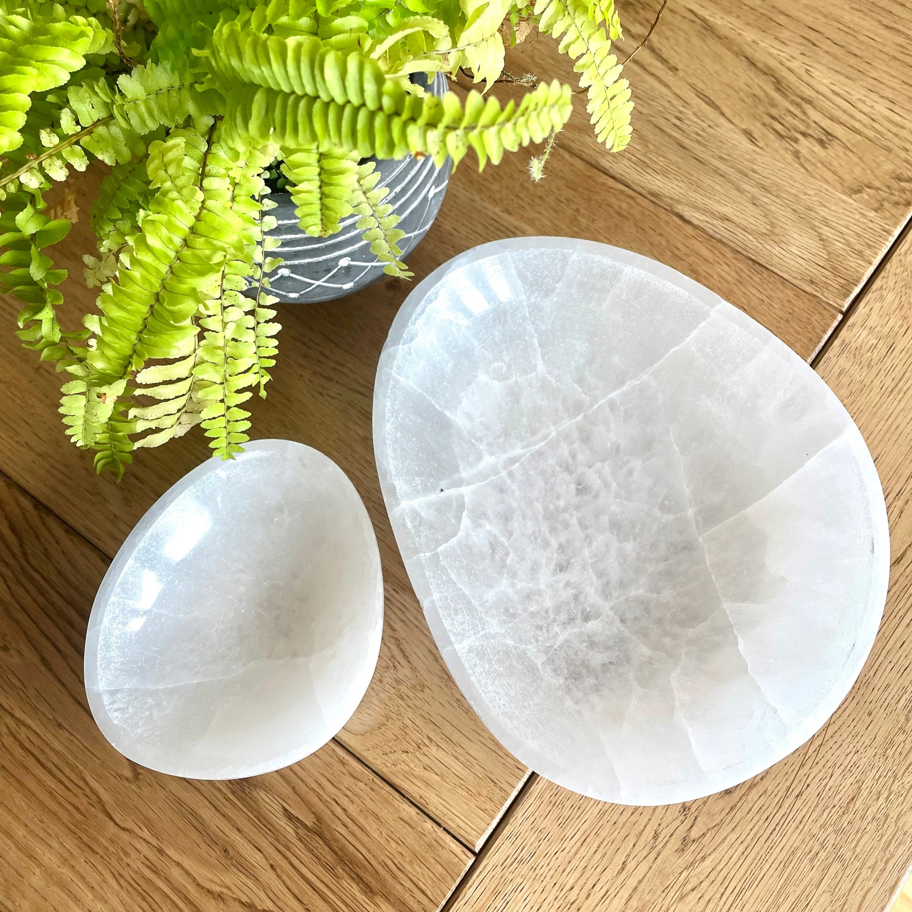Extra Large Selenite Shaped Bowl Natural For Charging Crystals And Clarity 10 Or 20cm