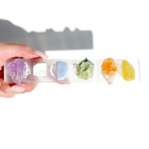 Gemini Zodiac Crystal Set: Chakra Selenite Slab, Healing Gemstones Gemini Zodiac Crystal Set: Chakra Selenite Slab, Healing Gemstones