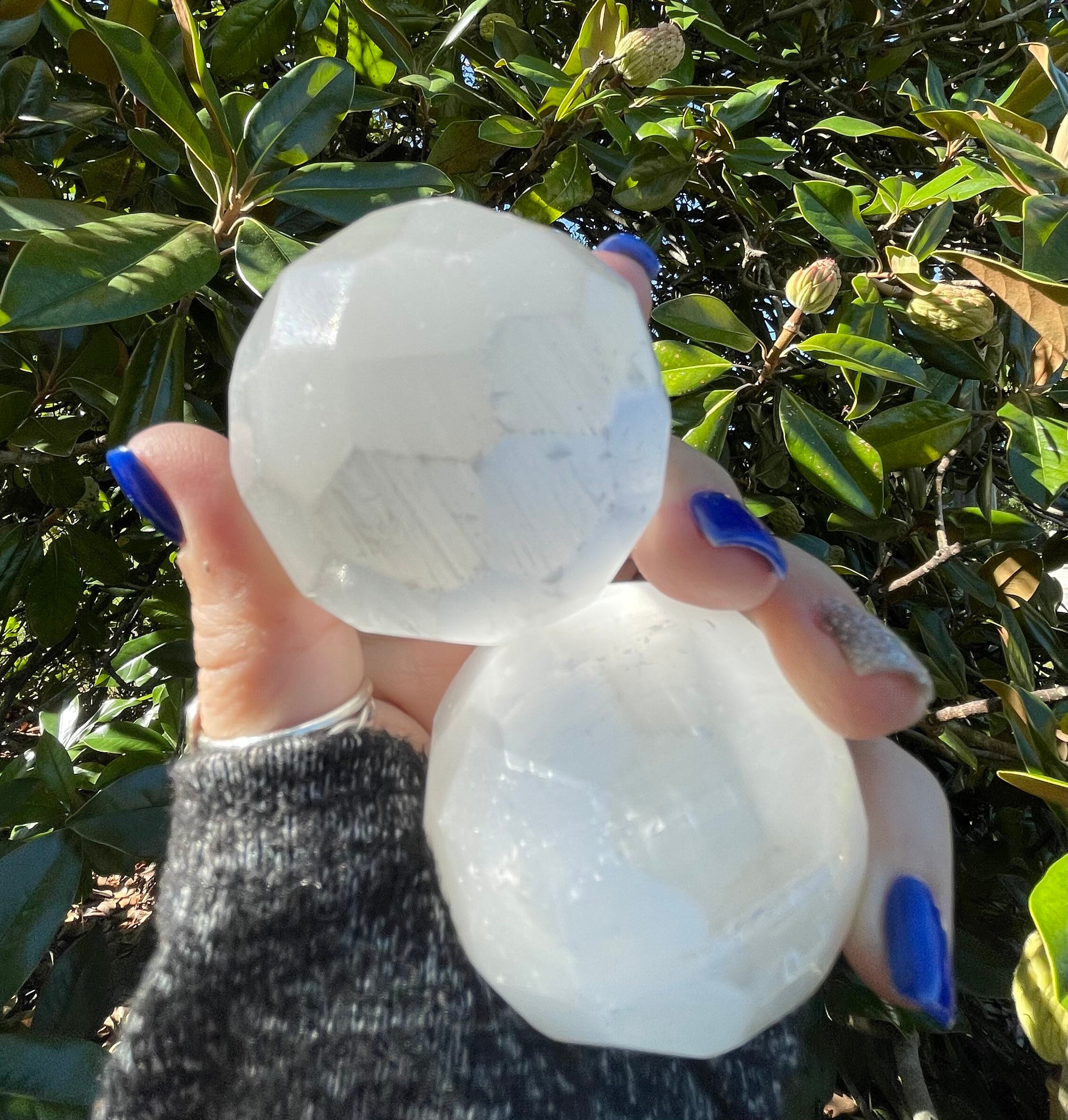 Selenite, Selenite Geometric Sphere, Selenite Sphere, Qty. 1