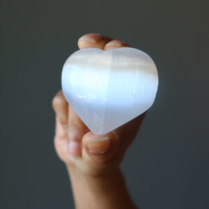 Selenite Heart Magical White Gemstone Selenite Heart Magical White Gemstone