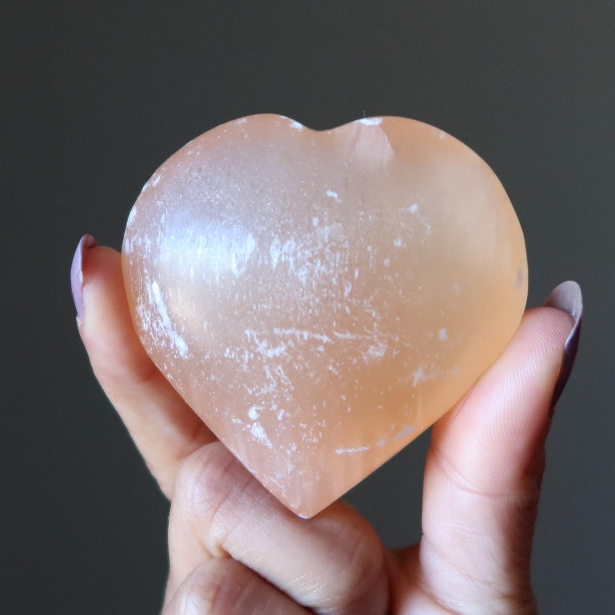 Selenite Heart Orange Light Of My Universe