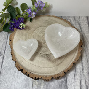 Selenite Heart Shaped Bowl Natural For Charging Crystals & Clarity 100mm or 60mm Selenite Heart Shaped Bowl Natural For Charging Crystals & Clarity 100mm or 60mm