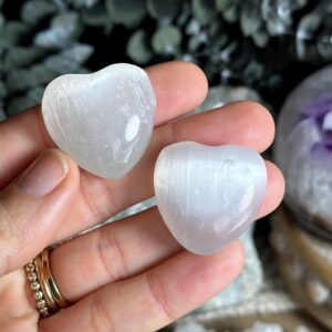 Selenite Heart: Small Crystal Healing Stone, Protection & Love