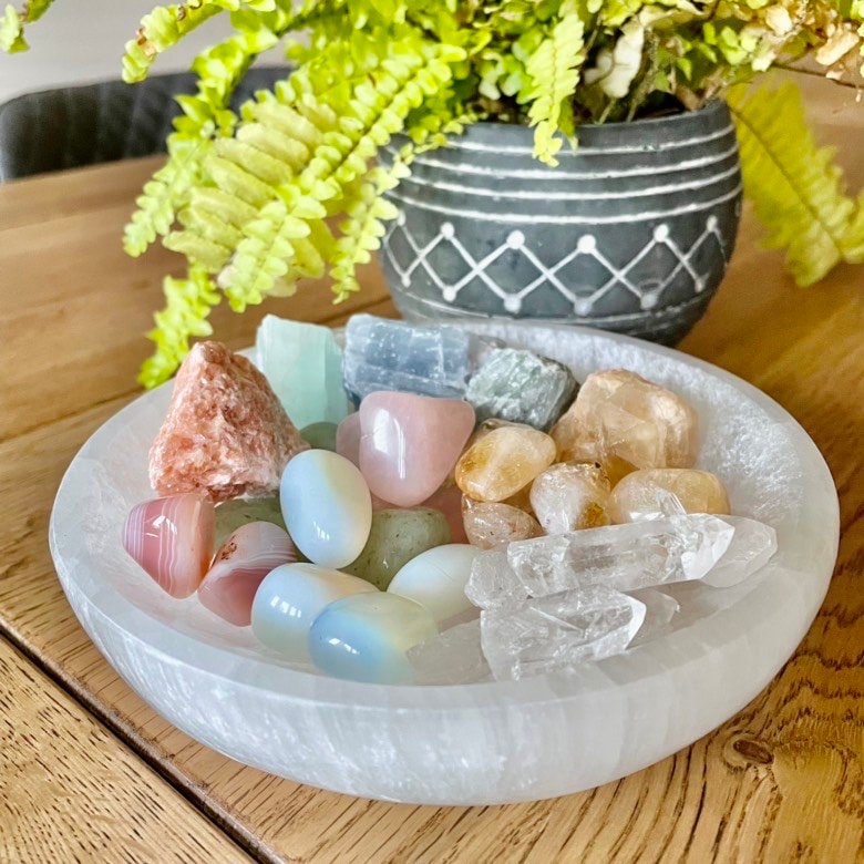 Large Selenite Bowl Natural For Charging Crystals & Clarity 150mm-200mm