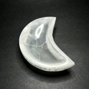 Moroccan Selenite Crescent Moon Charging Bowl: Hand-Carved Crystal Station Moroccan Selenite Crescent Moon Charging Bowl: Hand-Carved Crystal Station