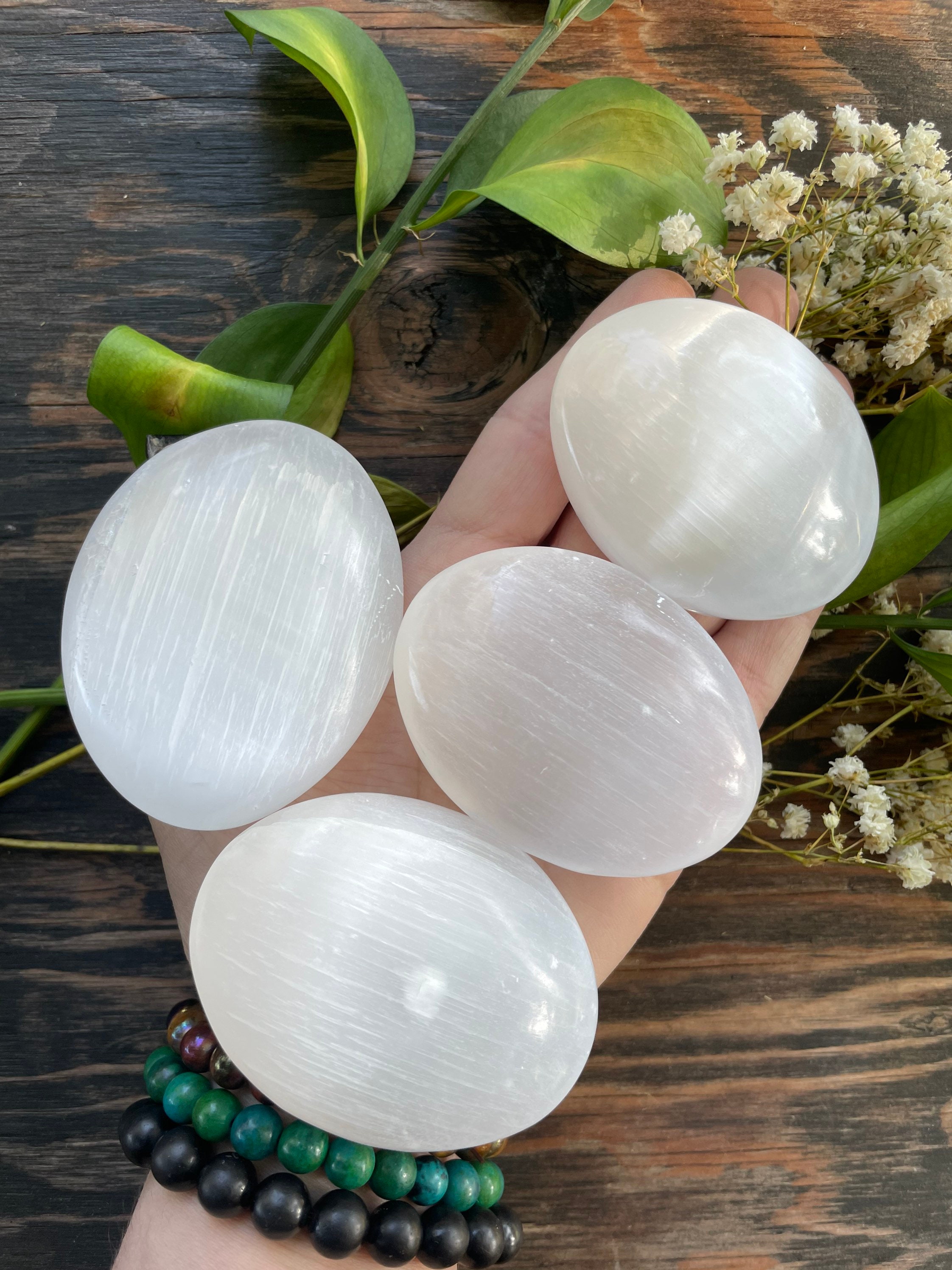 Selenite, Selenite Palm Stone, Qty. 1