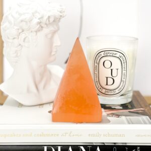Peach Selenite Crystal Pyramid: Healing Home Decor