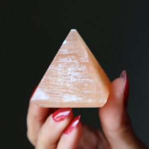 Selenite Pyramid Orange Sun Salutations Stone