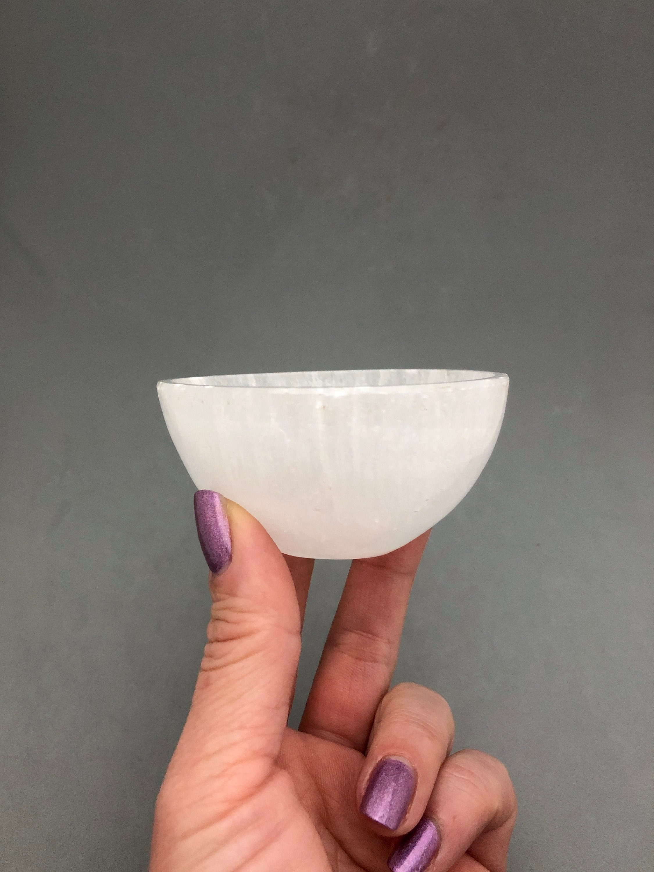 Small Ceremonial Selenite Bowl (3 1/16" Diameter) Offering Bowl Clearing Crystals Clearing Bowl Satin Spar Selenite Clearing Bowl Altar Bowl